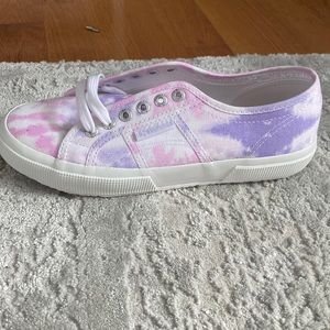 NEVER WORN!! Superga Pink and Purple Tie-Dye Low Top Platform Sneakers